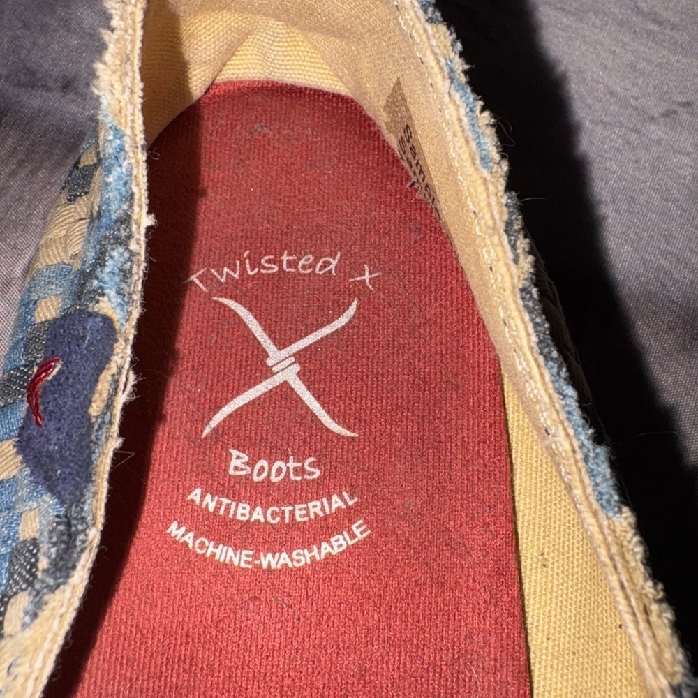 Twisted X Slip-On Driving Moc-Woven Blue Women’s Size 8.5 Cushioned Foam Flat - Picture 7 of 11